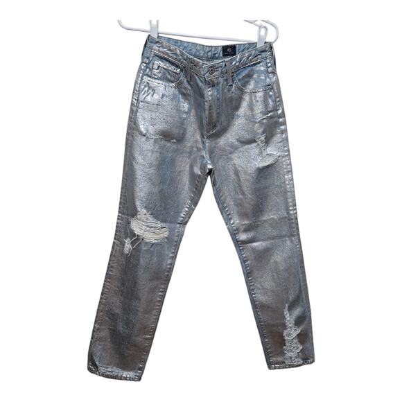 AG Adriano Goldschmied The Phoebe Foil Jeans NWT Size 27 - Picture 1 of 10